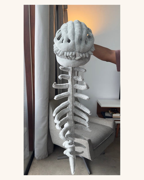 Gray Cozysaurus dino skeleton hoodie