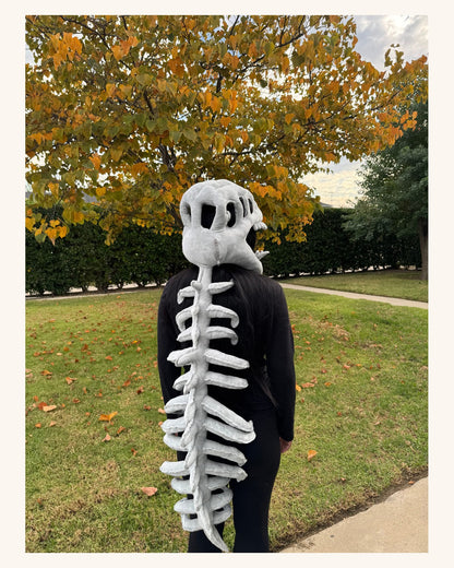 Cozysaurus worn - full spine back view