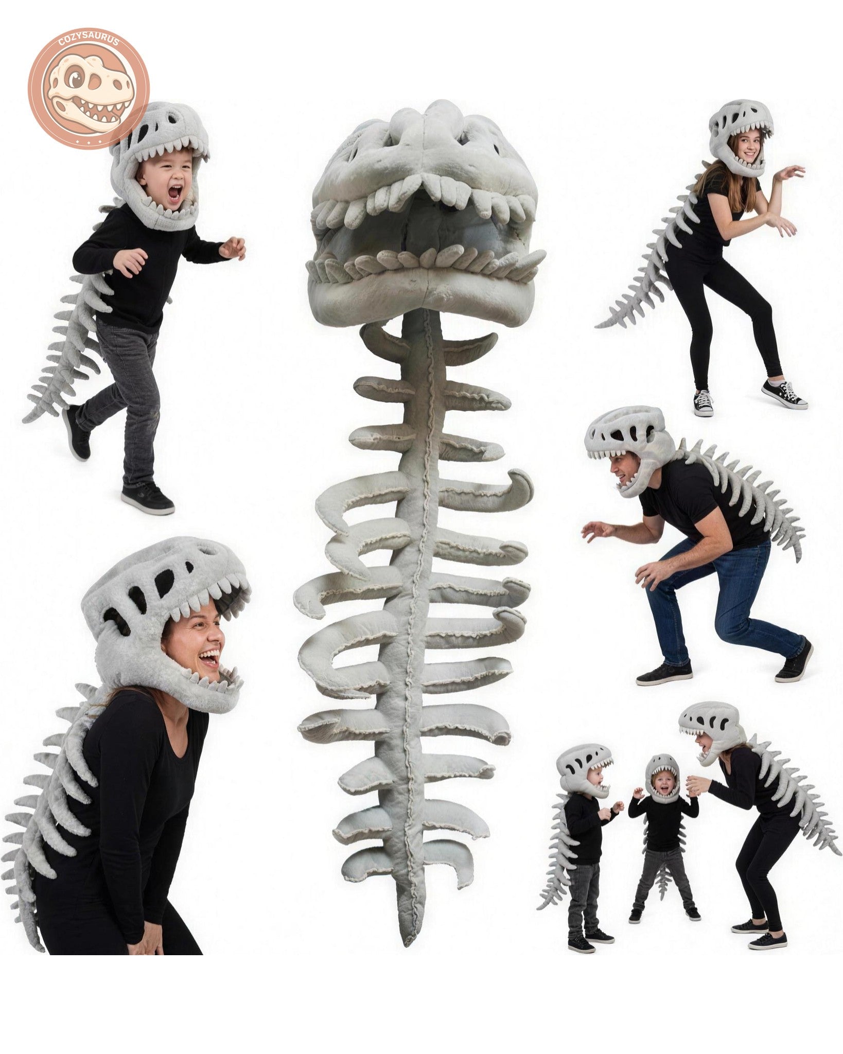Cozysaurus dino skeleton costume — kids and adults
